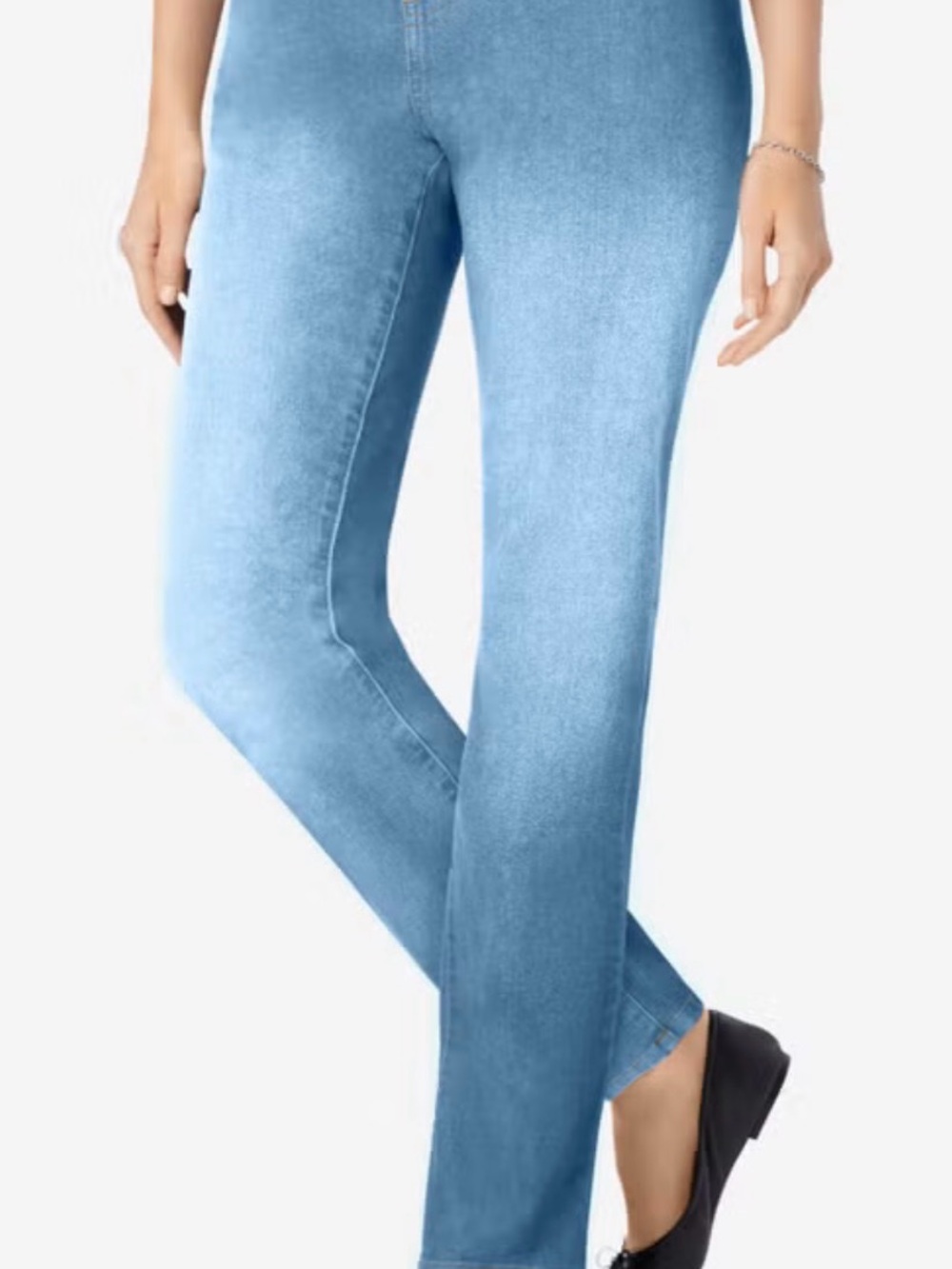 Woman Within Smooth Waist Light Stonewashed Bootcut Jeans 18P